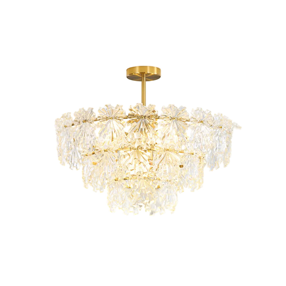 Modern Style Three Rings Gold Pendant Light